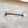 Micro Curve Titanium Piercing with Cone & Flat Top Opals 16g