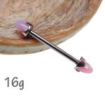 Bubblegum Pink Opal Cone Nipple Bar 16g
