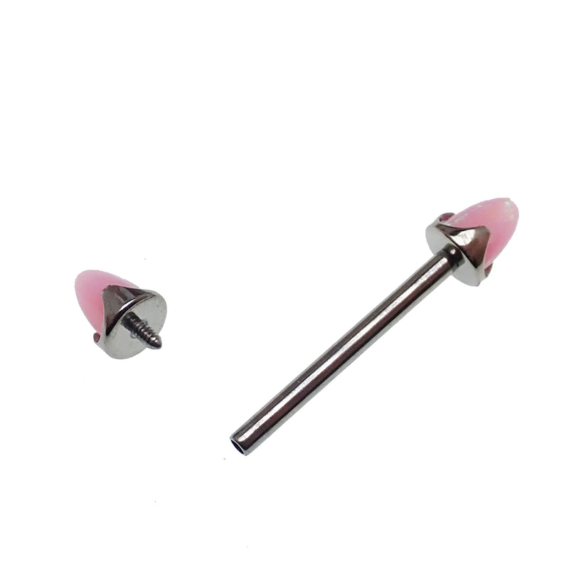 Bubblegum Pink Opal Cone Nipple Bar 16g