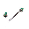 Green Olive Opal Cone Nipple Bar 16g - Body Clickers Body Jewelry