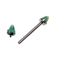 Green Olive Opal Cone Nipple Bar 16g - Body Clickers Body Jewelry