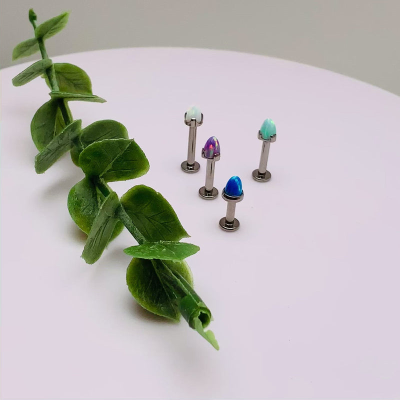 Labret Bar with Fire Opal Spike/Cone 14g