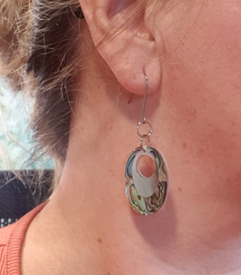 Titanium  & Abalone Shell Earrings