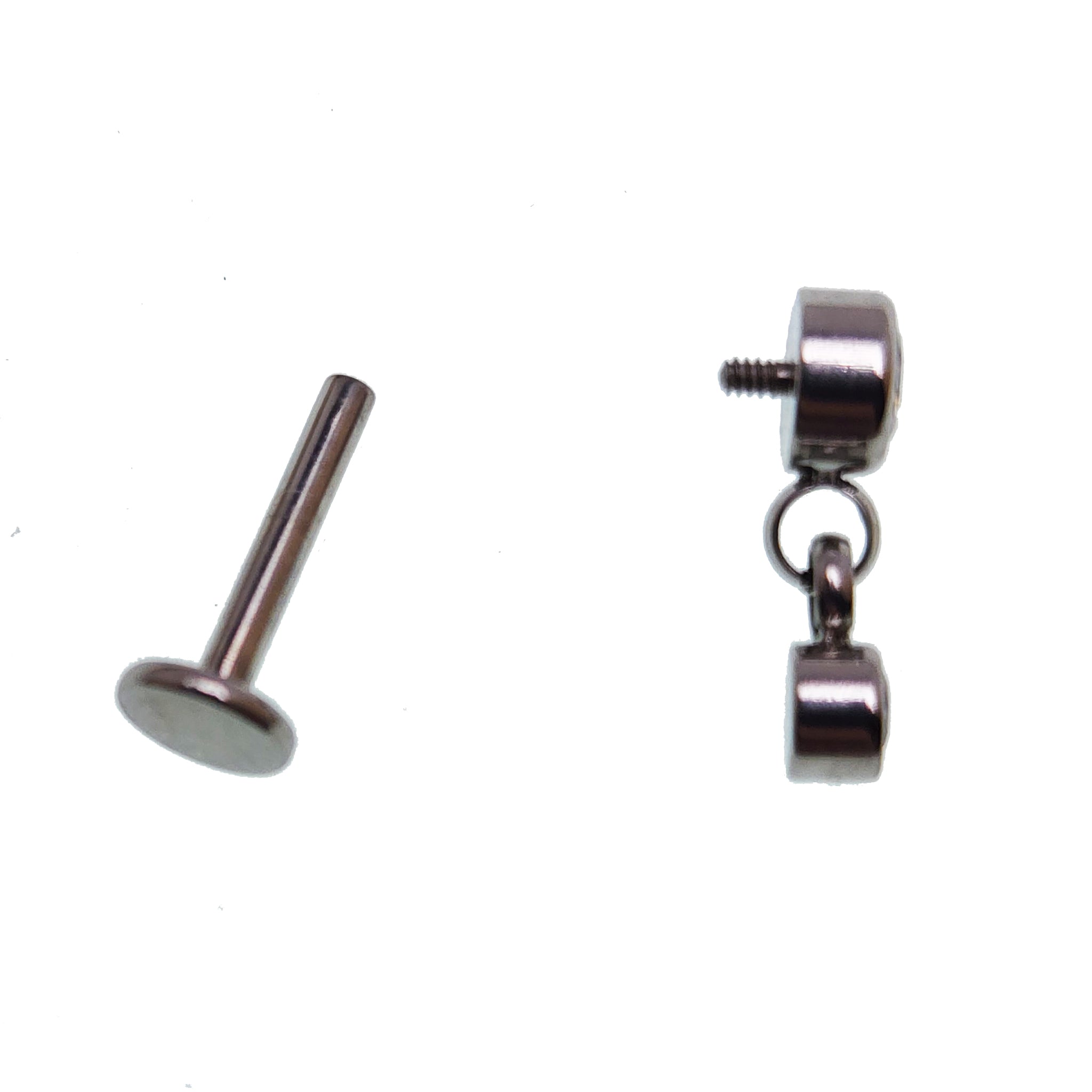Clear CZ Dangle Flat Back 18g, 16g, 14g - Body Clickers Body Jewelry