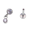 Clear CZ Dangle Flat Back 18g, 16g, 14g - Body Clickers Body Jewelry