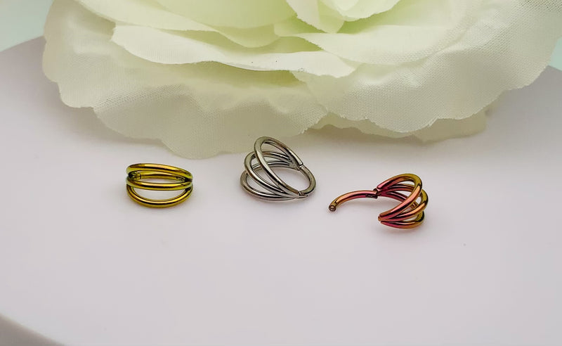 Tri-Hoop Titanium Clicker 16g