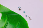 Blue Mint Opal Flat Back Piercing 14g, 16g, 18g