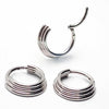 16g  Triple Stacked Hinged Clicker Ring Implant titanium - pure piercings