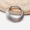 16g  Triple Stacked Hinged Clicker Ring Implant titanium - pure piercings