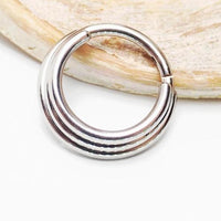 16g  Triple Stacked Hinged Clicker Ring Implant titanium - pure piercings