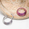 16g  Triple Stacked Hinged Clicker Ring Implant titanium - pure piercings