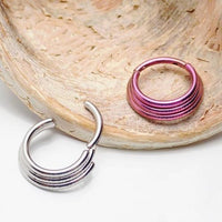 16g  Triple Stacked Hinged Clicker Ring Implant titanium - pure piercings