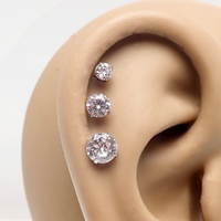 Titanium 16g Triple Helix cz
