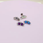 Marquise Opal & AB CZ Push Fit with labet stud 14g, 16g, 18g, 20g