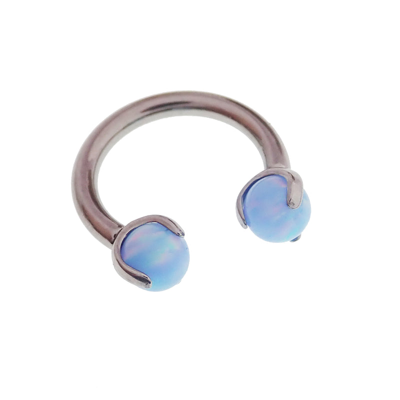 Opal Claw Horseshoe Ring 14g