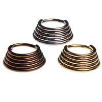 5-Tier Stacked Hinged Titanium Clicker 16g, 14g