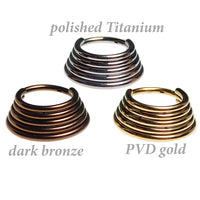 5-Tier Stacked Hinged Titanium Clicker 16g, 14g