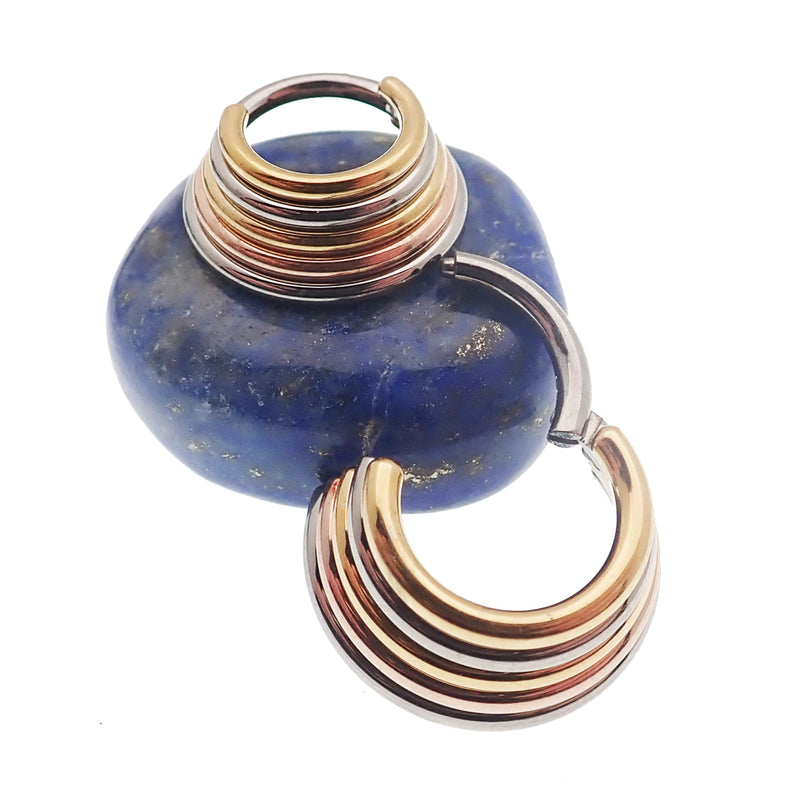 Stacked Trio Metal Titanium Clicker 14g or 16g