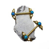 Peacock Blue Opal & Citrine Beaded Nipple Cluster 14g, 12g