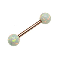 Moon Yellow 5mm, 6mm Opal Titanium Nipple Ring 14g, 12g