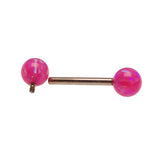 Fuchsia Orchid Opal Nipple Bar 14g, 12g