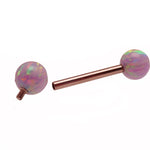 Unicorn Purple 5mm, 6mm Opal Titanium Nipple Ring 14g, 12g