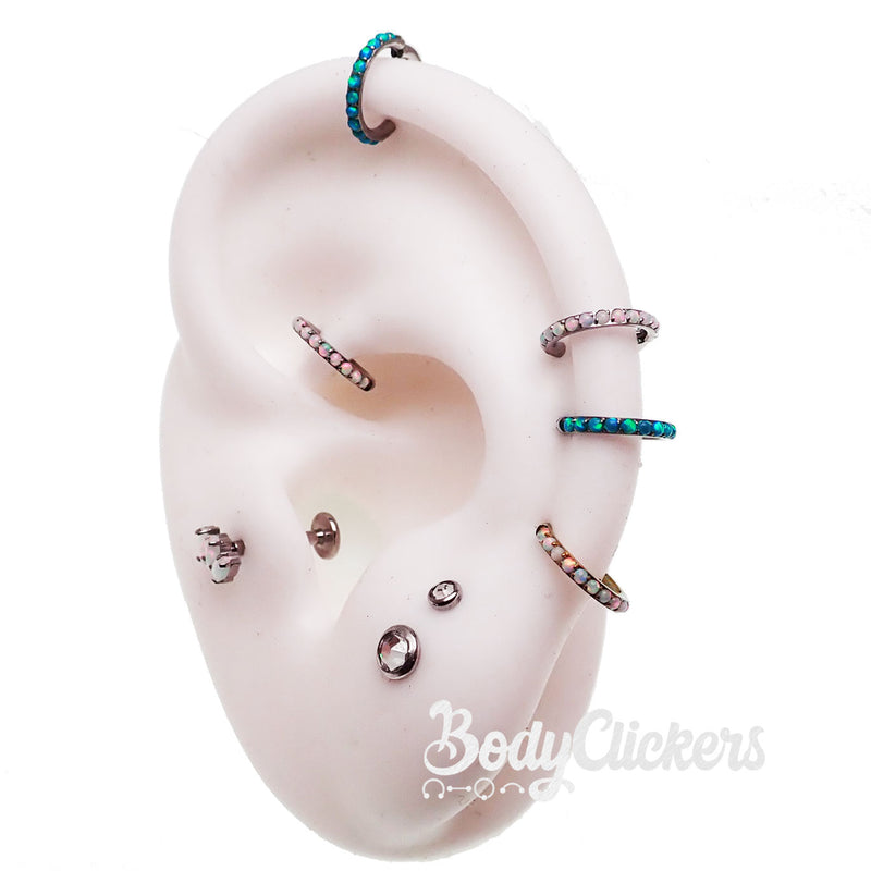 Opal Inlaid 6mm Clicker 16g