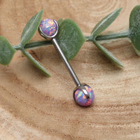 Moon Yellow & Multi Lavender 6mm Opal Barbell 12g / 14g