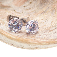 CZ Titanium Earrings Pair