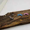 Opal & CZ 7-Petal Crown Flatback Labret 18g, 16g, 14g