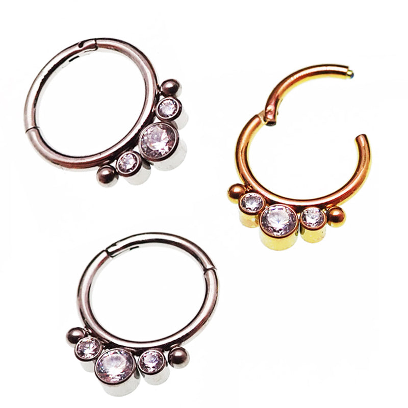 Petite 8mm septum Titanium Clicker 16g