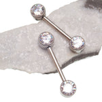 Titanium push Fit Nipple CZ jewelry