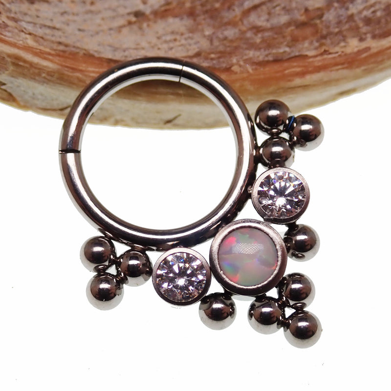 Bead, Opal, & CZ Stone Cluster Clicker 16g