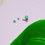 Kiwi Green Opal Flat Back Piercing 14g, 16g, 18g