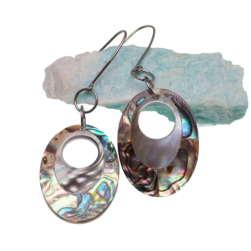 Titanium  & Abalone Shell Earrings