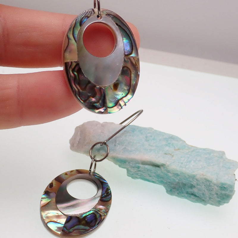 Titanium  & Abalone Shell Earrings