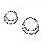 16g Crescent Stacked Hinged Clicker Ring Implant titanium - pure piercings