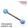 Titanium Barbell CornFlower Blue Fire Opals