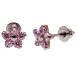 Titanium Flower earrings Pink