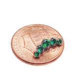Emerald Green 5 Gem Cluster Piercing