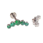 Emerald Green 5 Gem Cluster Piercing