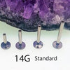 14g Hole Titanium Flat Back Labret Internally-Threaded Design