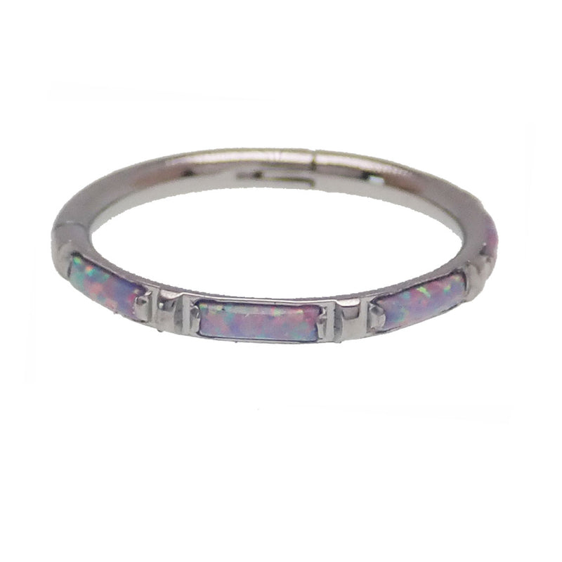 Opal Bezel Set Titanium Clickers 16g