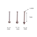Set of 3 Cone, Ball, Flat Nose Studs 18g