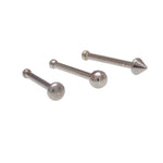 Set of 3 Cone, Ball, Flat Nose Studs 18g