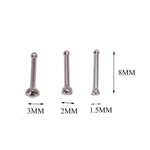 Set of 6 CZ Steel Nose Studs 18g