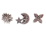 Set of 3 Nose Studs Moon & Star, Starburst, and Petal 20g