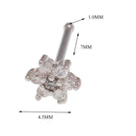 CZ Flower Steel Nose Stud 20g