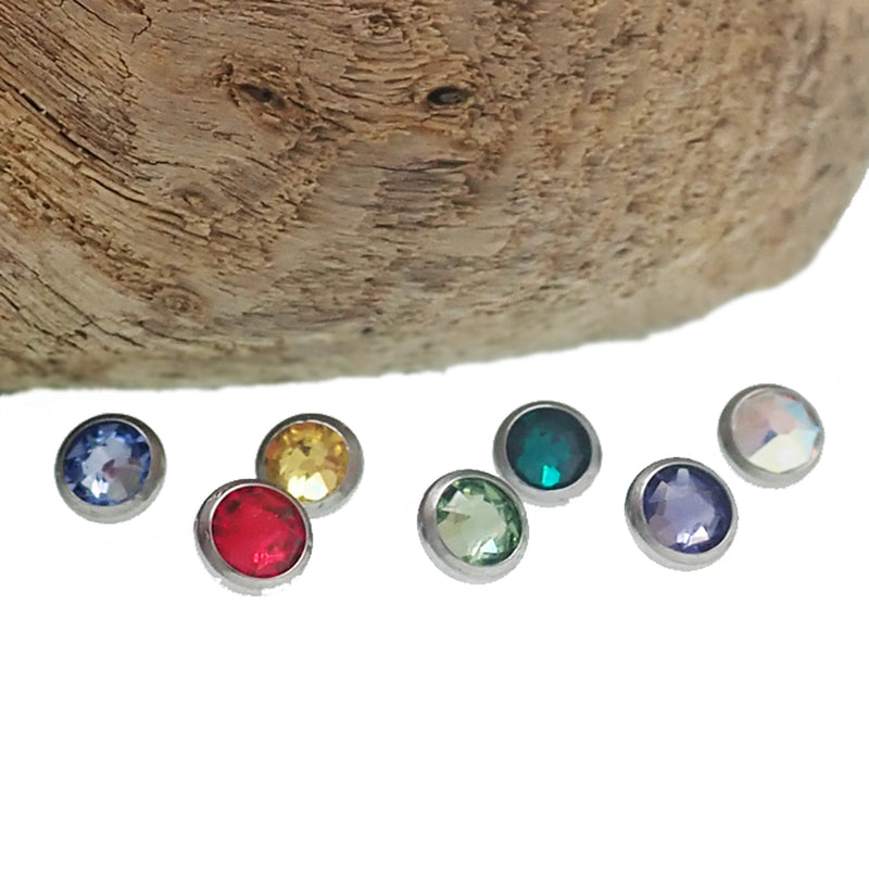 CZ Swarovski Crystal Titanium Tops - 16g