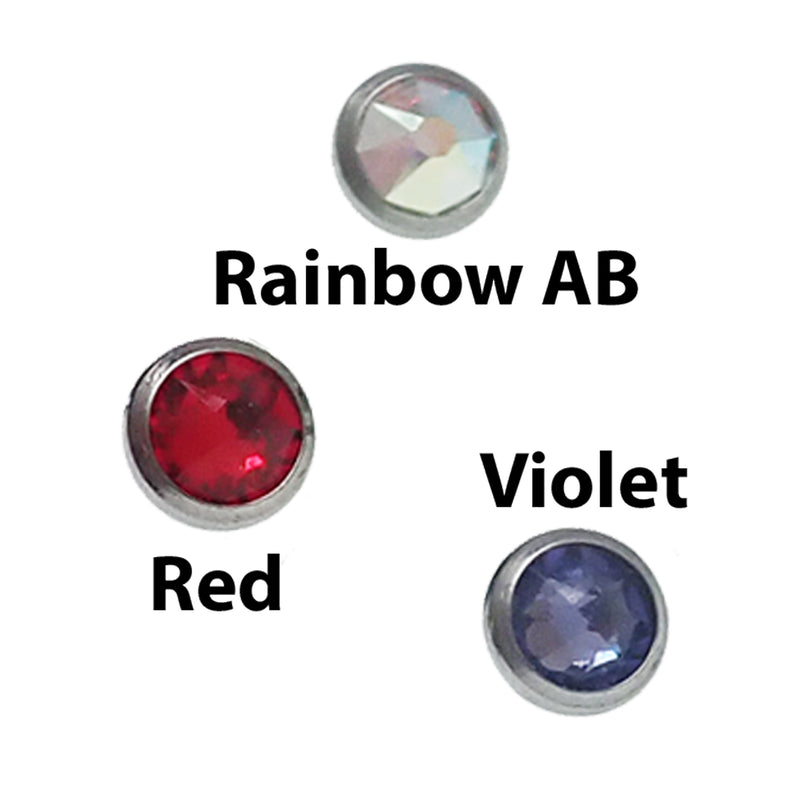 CZ Swarovski Crystal Titanium Tops - 16g